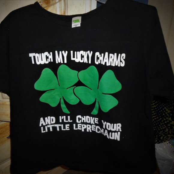 Lucky Clover Little Leprechaun Novelty T-Shirt - Picture 2 of 6